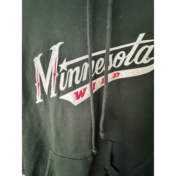 Minnesota Wild Hockey Sports Green Pullover Hoodie Size Large NHL Sweatshirt - Picture 2 of 5